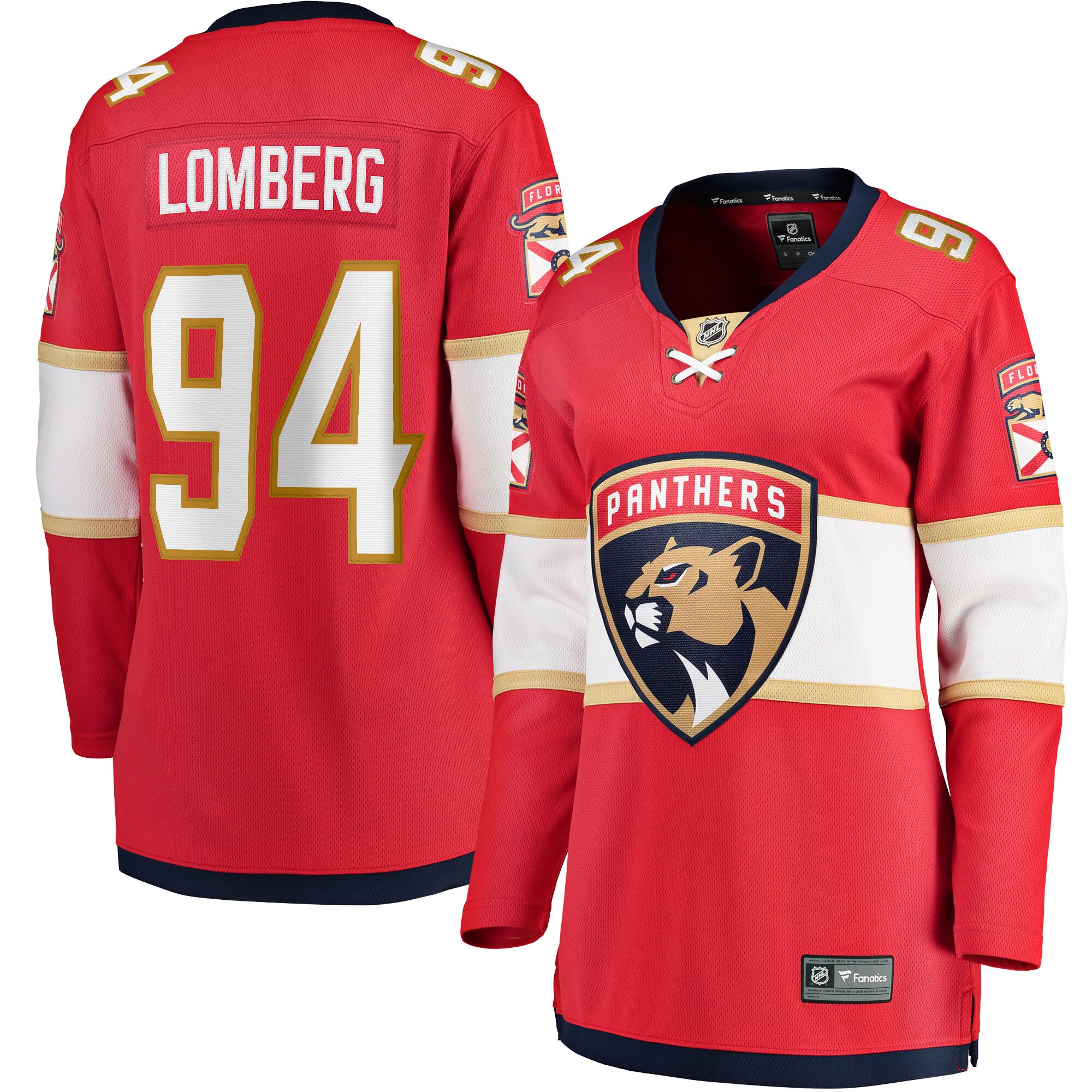 Ryan Lomberg Florida Panthers Fanatics Women’s Home Breakaway   Jersey – Red