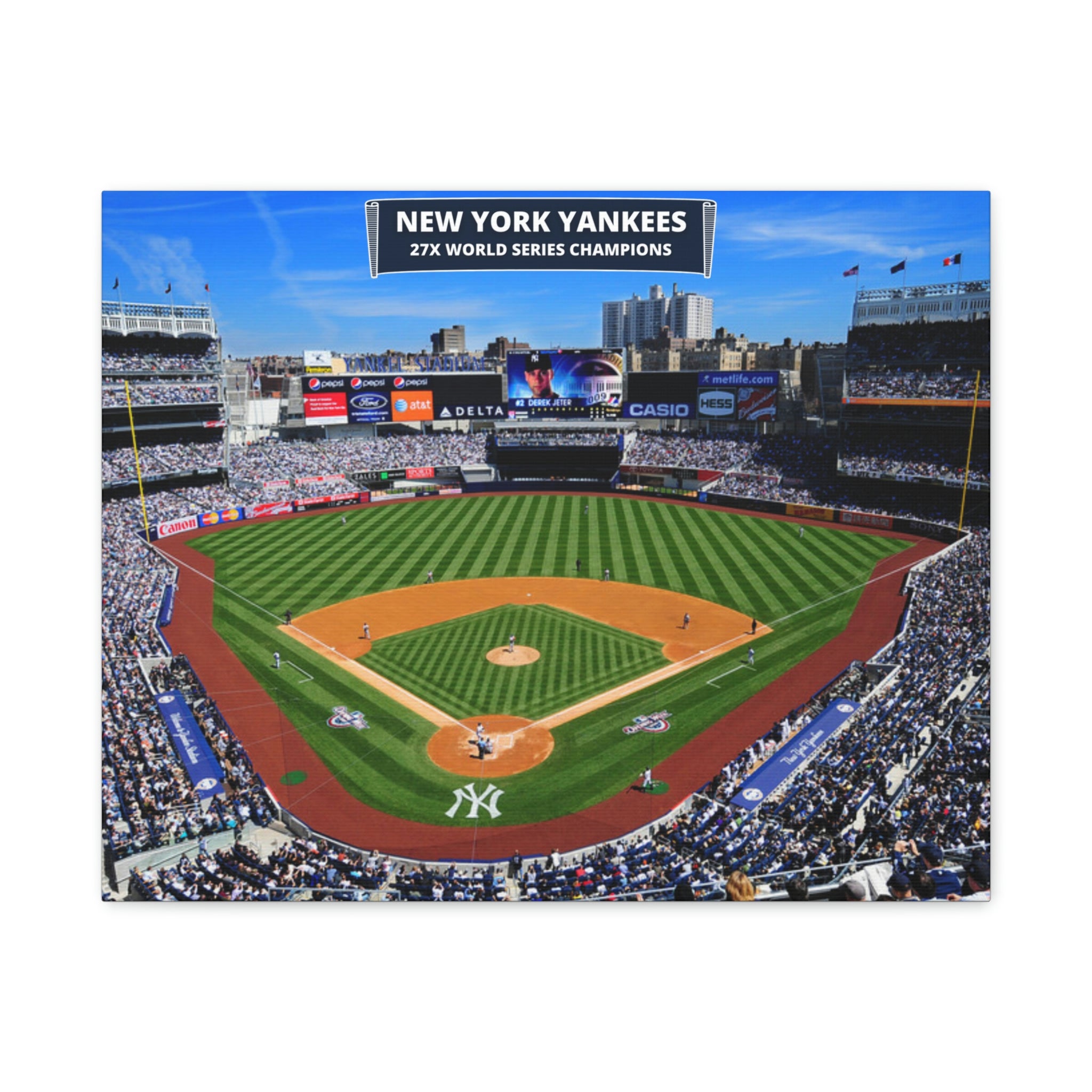 Yankee Stadium New York Yankees 27x World Series Champions Premium Wall Art Canvas Wrap