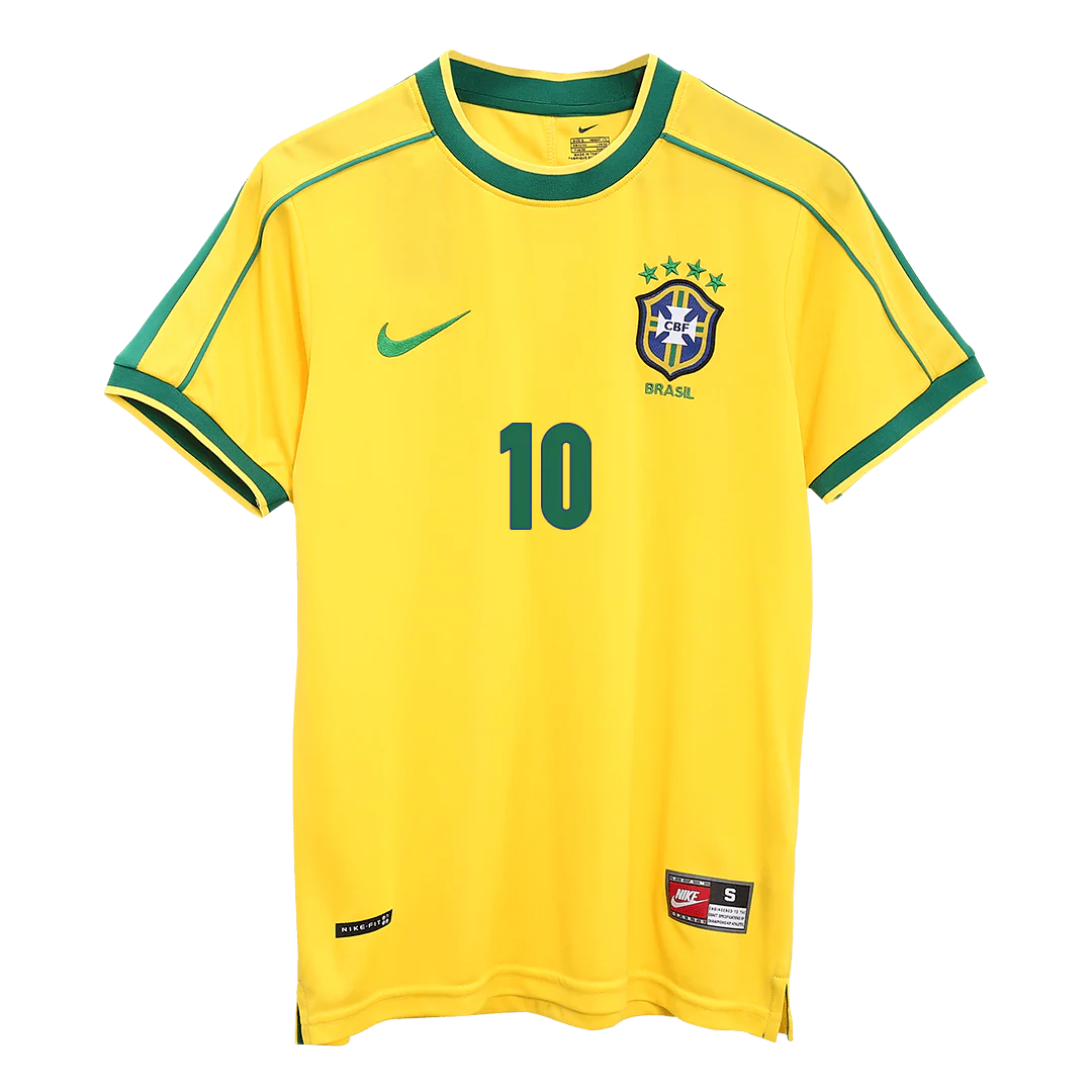 RIVALDO #10 Retro 1998 Brazil Home Football Jersey - World Cup