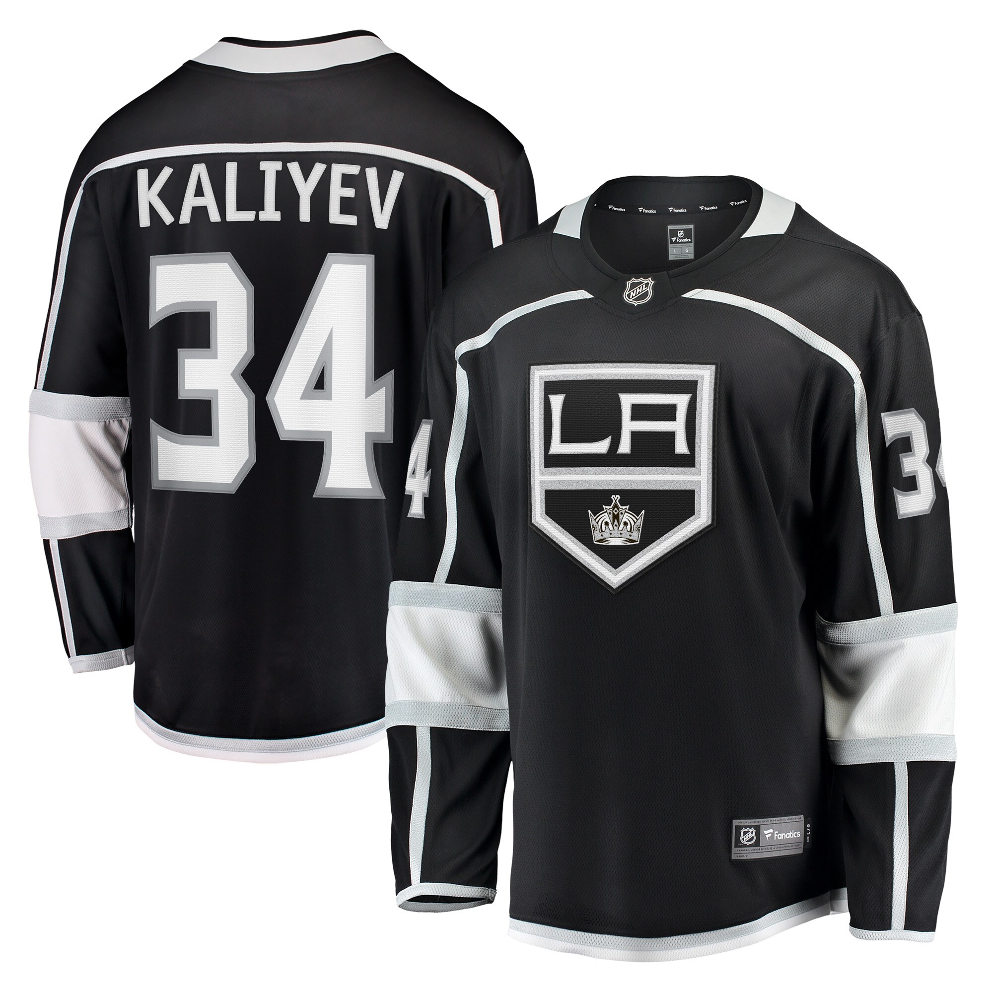 Arthur Kaliyev Los Angeles Kings Fanatics Home Breakaway   Jersey – Black