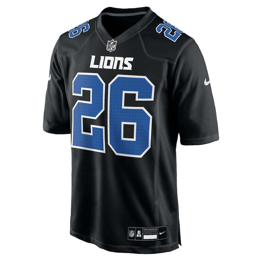 Jahmyr Gibbs carbon Black Detroit Lions FashionJersey