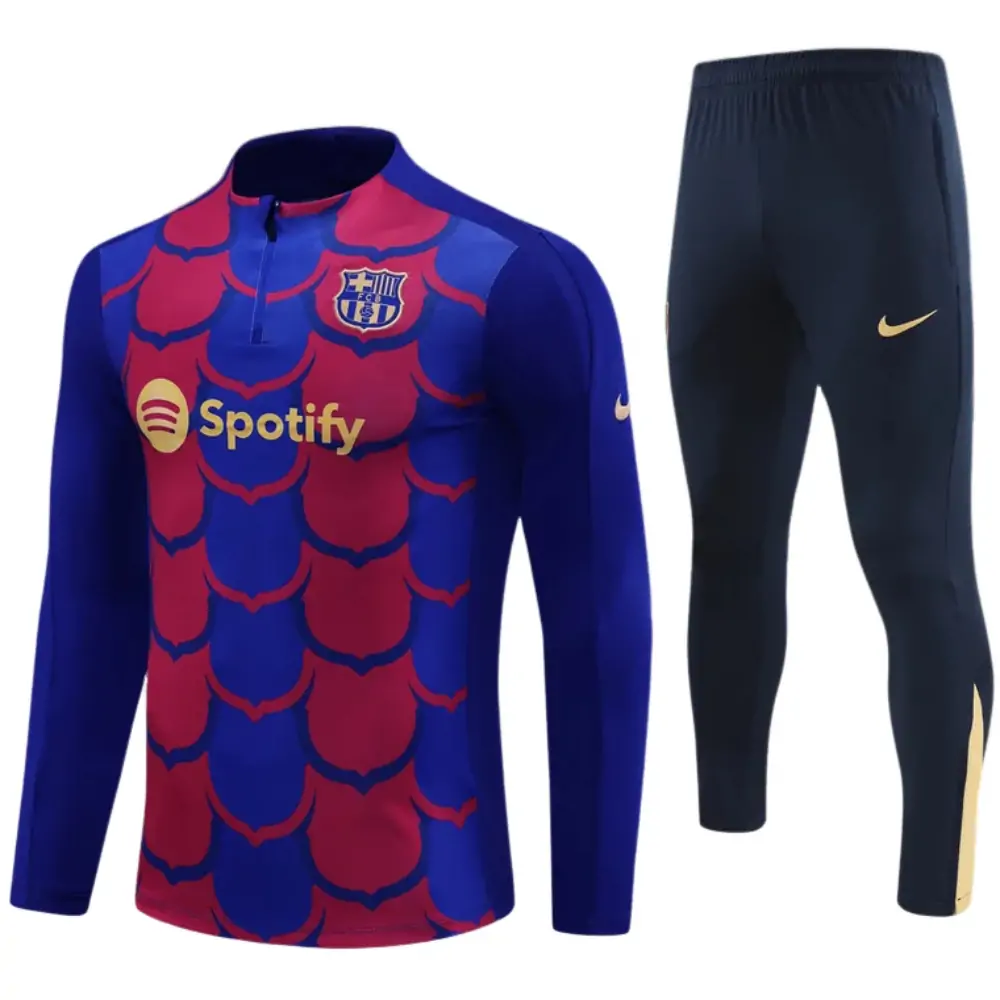 2025-26-New Season- Barcelona-Red and Blue [Camouflage]-Children-Training Suit