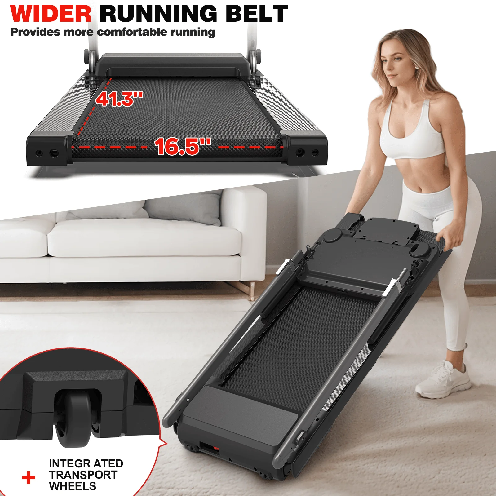[TREADMILL CLEARANCE] FYC 2.5HP Folding Treadmill with Adjustable Height Desk & Incline - Compact Electric Treadmill Bluetooth Speaker for Running Walking Foldable Portable  (Silver)