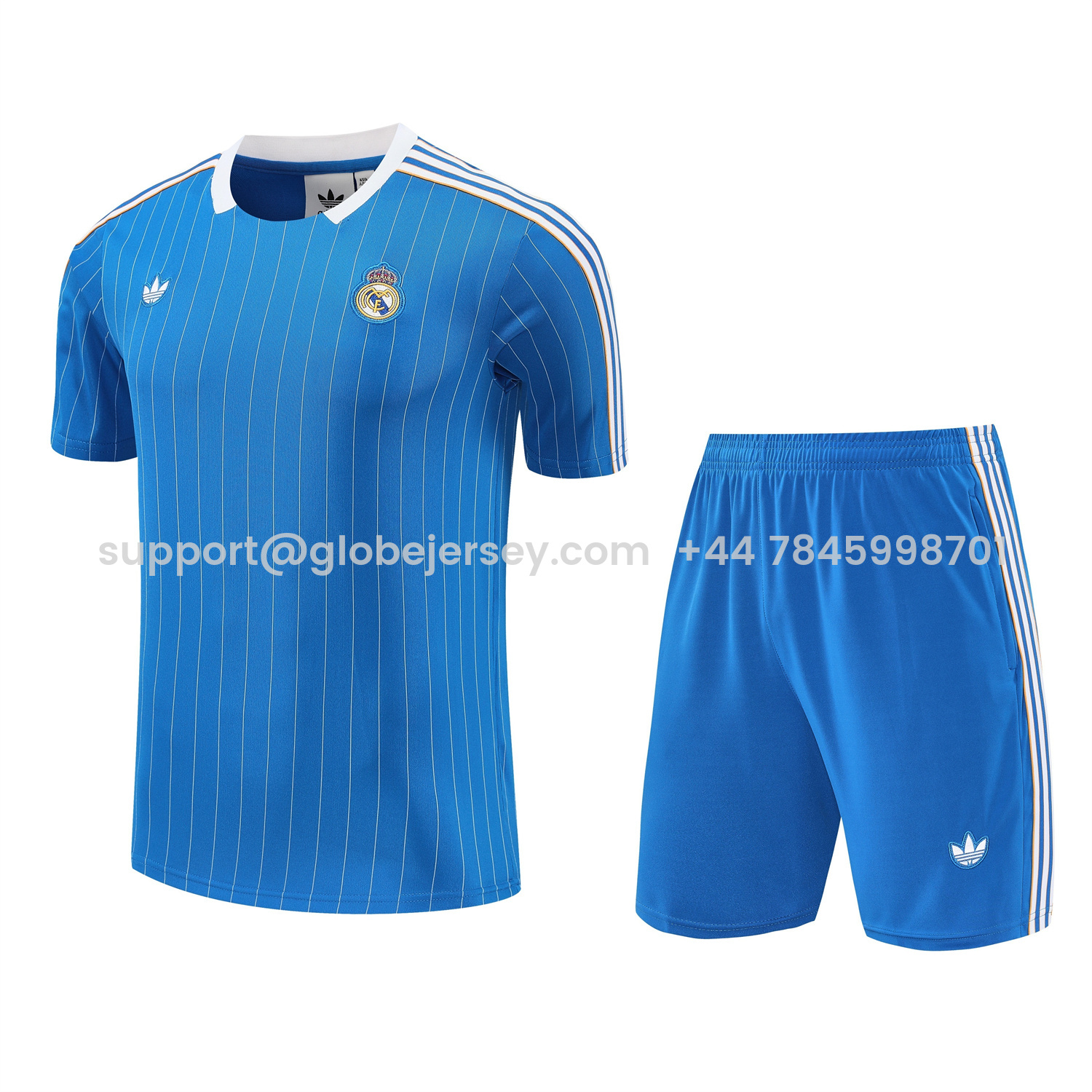 Real Madrid 25-26 Short-Sleeve Training Set - Blue Vest & Blue Shorts