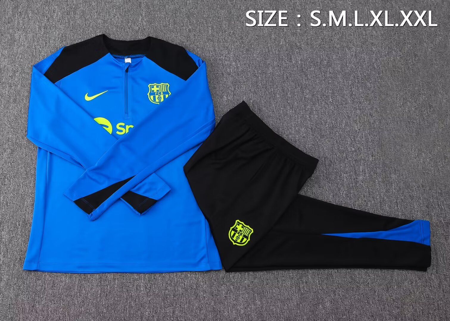 2024/2025 Barcelona Half-Pull Training Suit Blue Football Shirt 1:1 Thai Quality