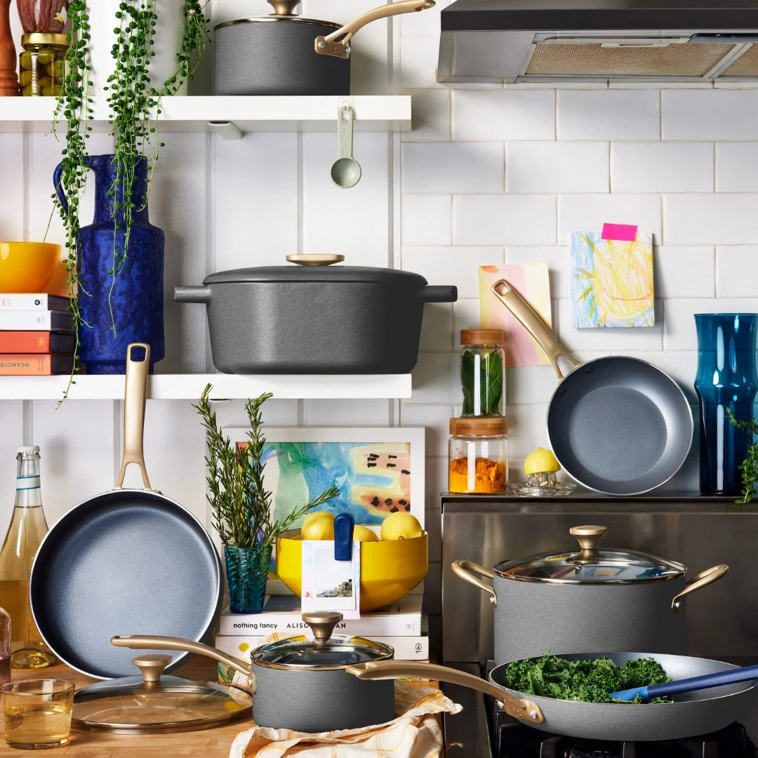 Beautiful 6 Quart Enamel Dutch Oven, Black Sesame by Drew Barrymore