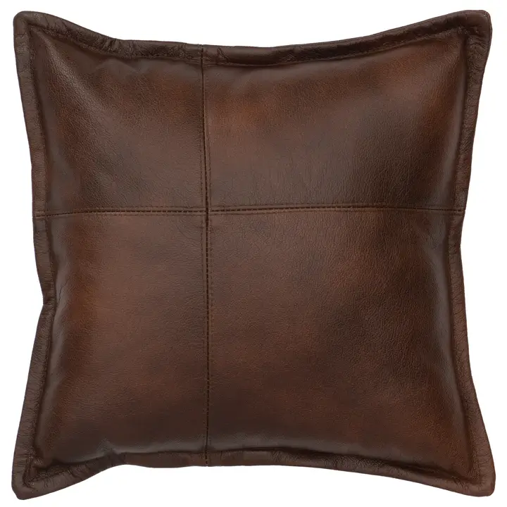 Harness Leather Pillow 16x16-Leather Back