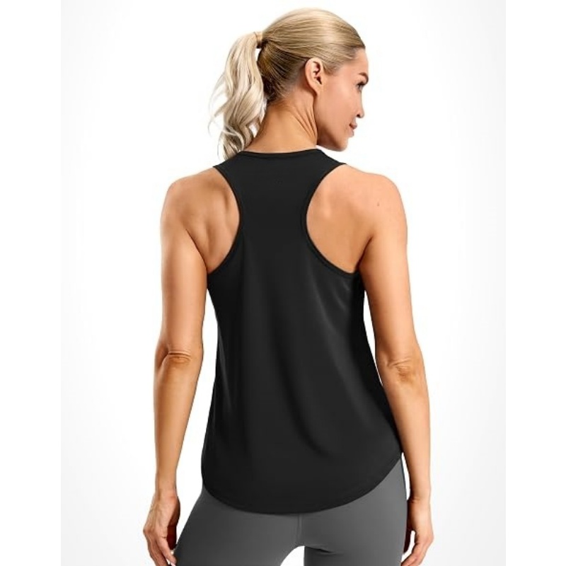 Women's Racerback Workout Tops Scoop Neck Shirt Gym Athletic Tank
