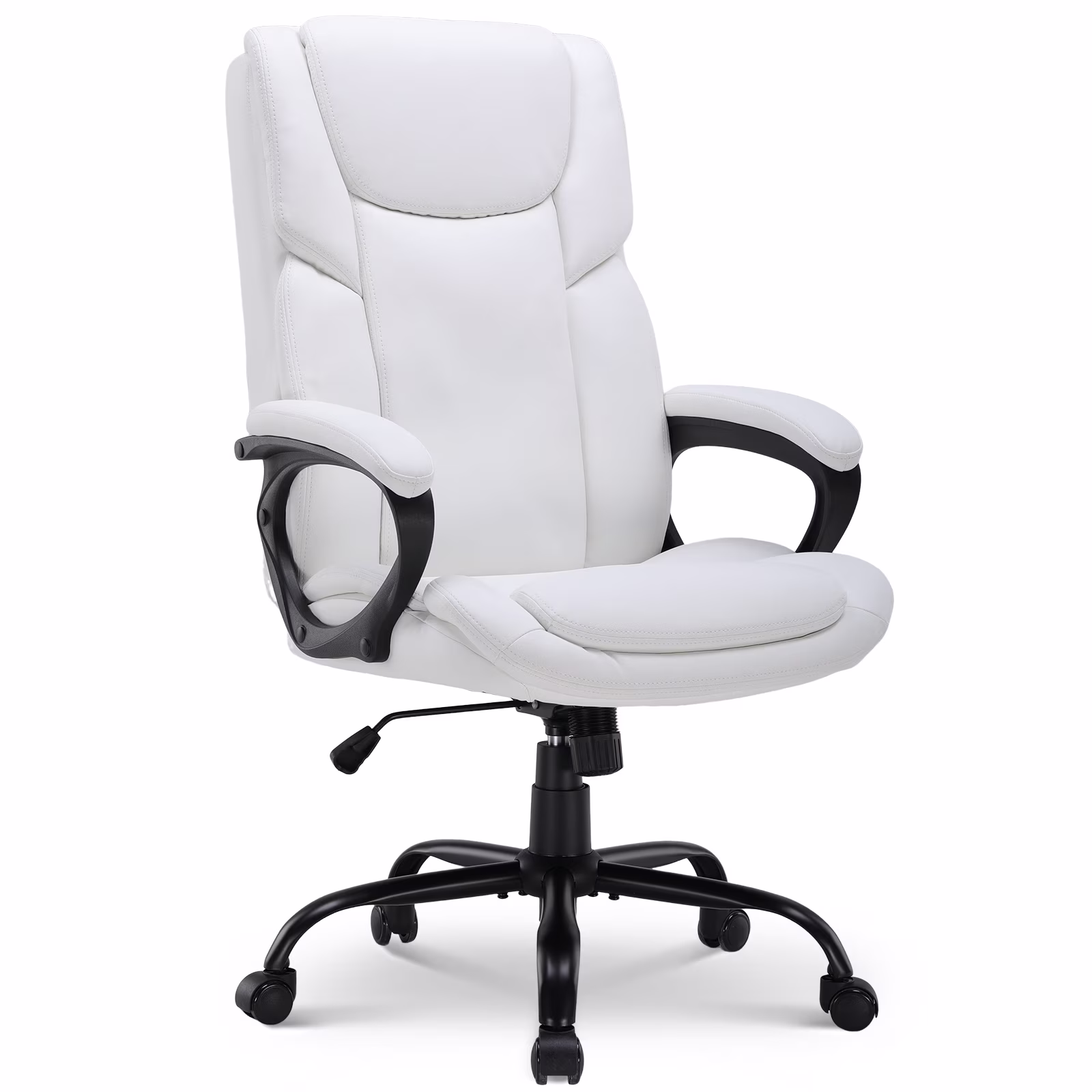 Mainstays Executive Ergonomic High Back Leather Home Office Desk Chair, Black