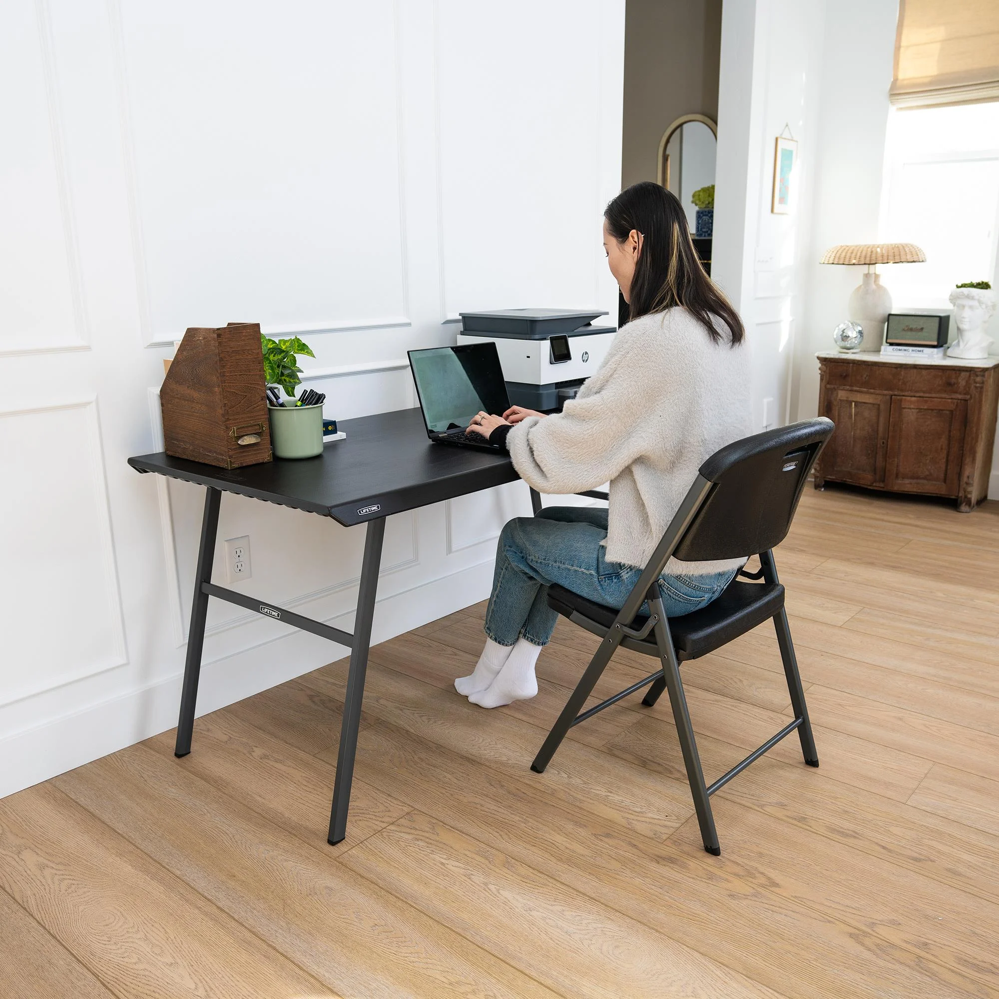 Lifetime 5 ft. Folding Home Office Desk, Black (80957)