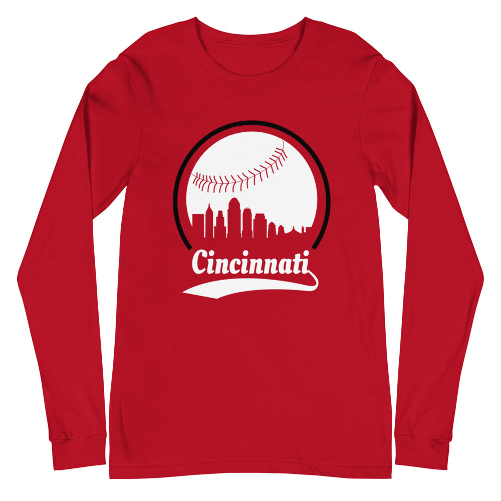 Unisex Cincinnati Reds Baseball Long Sleeve Tee Shirt