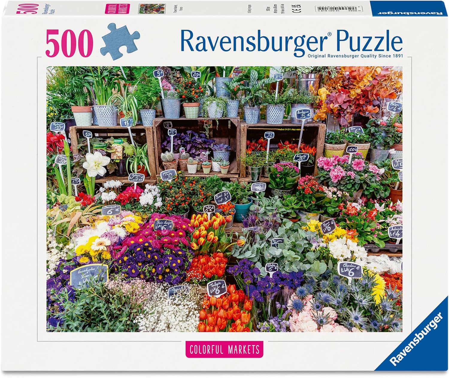 Flower Market, France - 500 Piece Jigsaw Puzzle (Ravensburger)