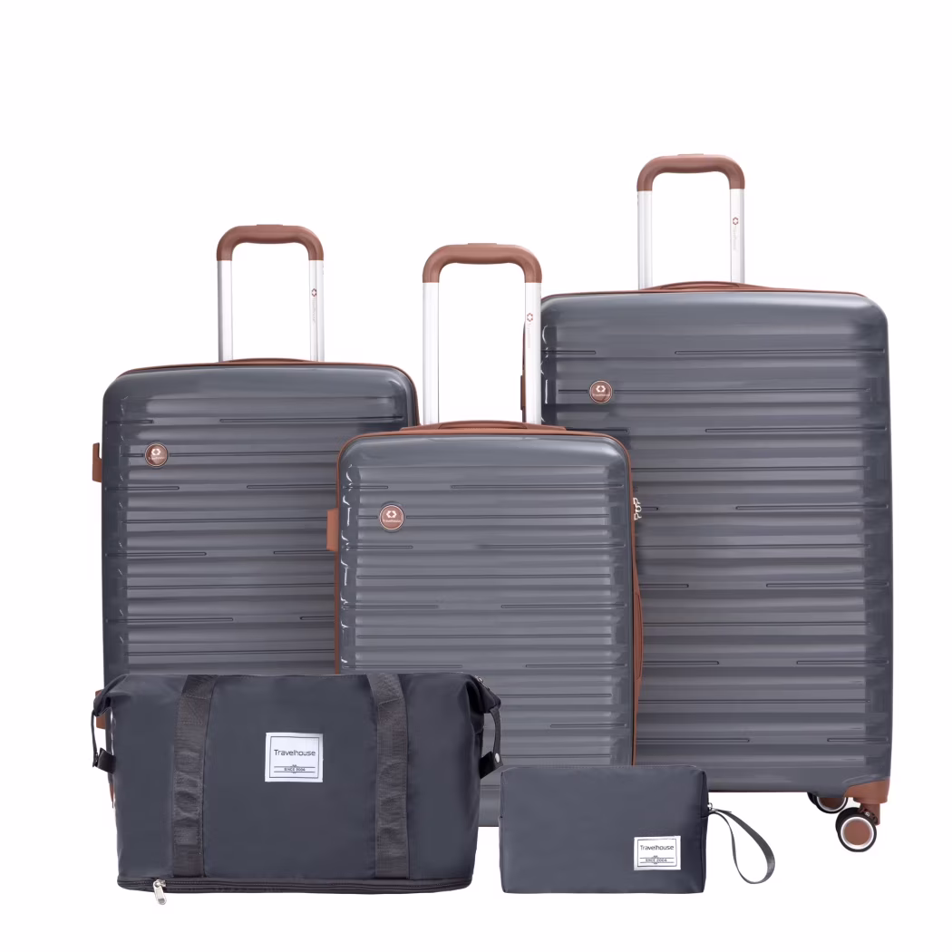 5-Piece Polyester Luggage Set with TSA Lock, Expandable Carry-On Suitcase and 360?�� Spinner Wheels in Blue, Complete Travel System for Versatile Packing