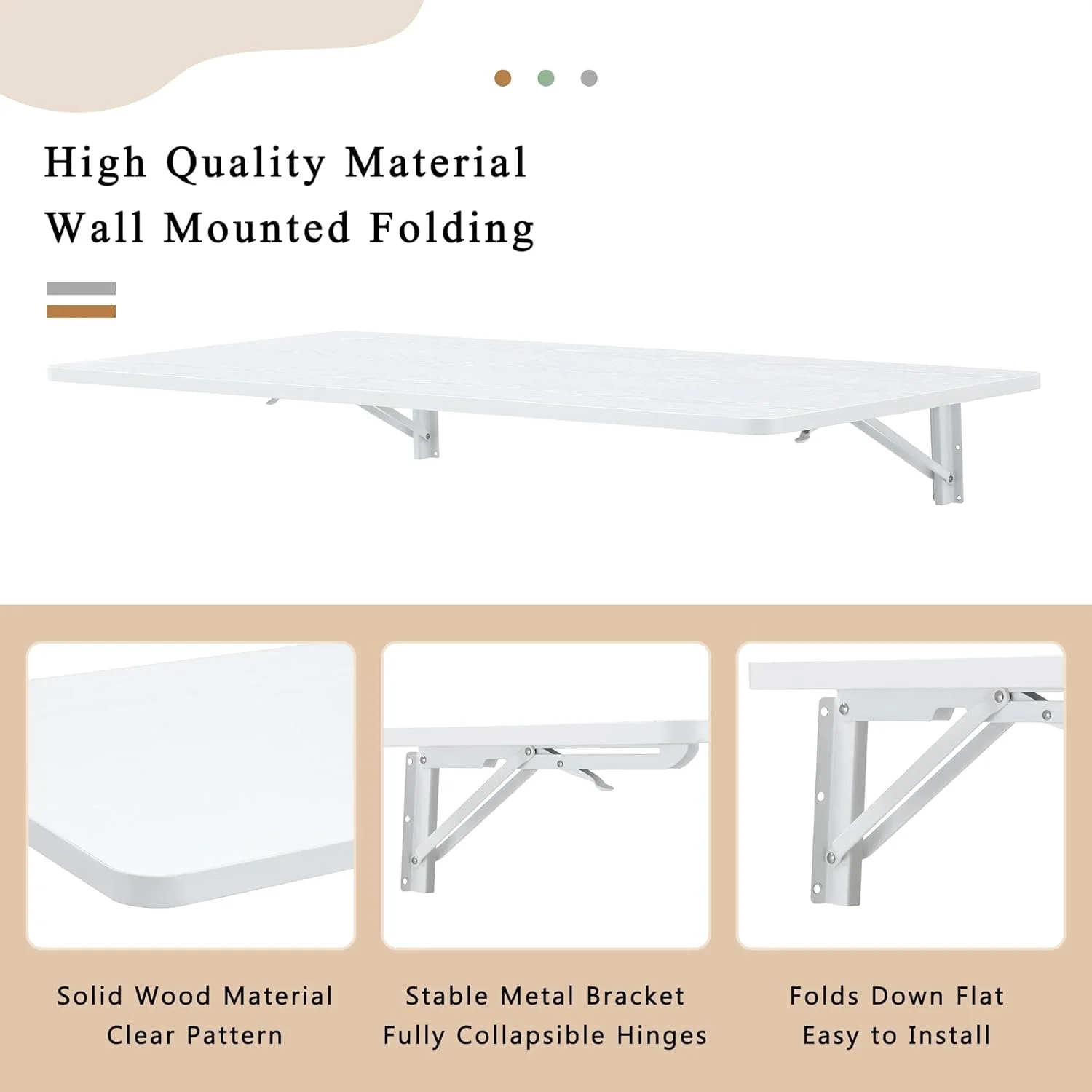 JUFU Wall Mounted Desk, 44.8