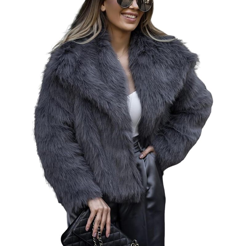Women's Faux Fur Coat Winter Warm Fluffy Fur Jacket