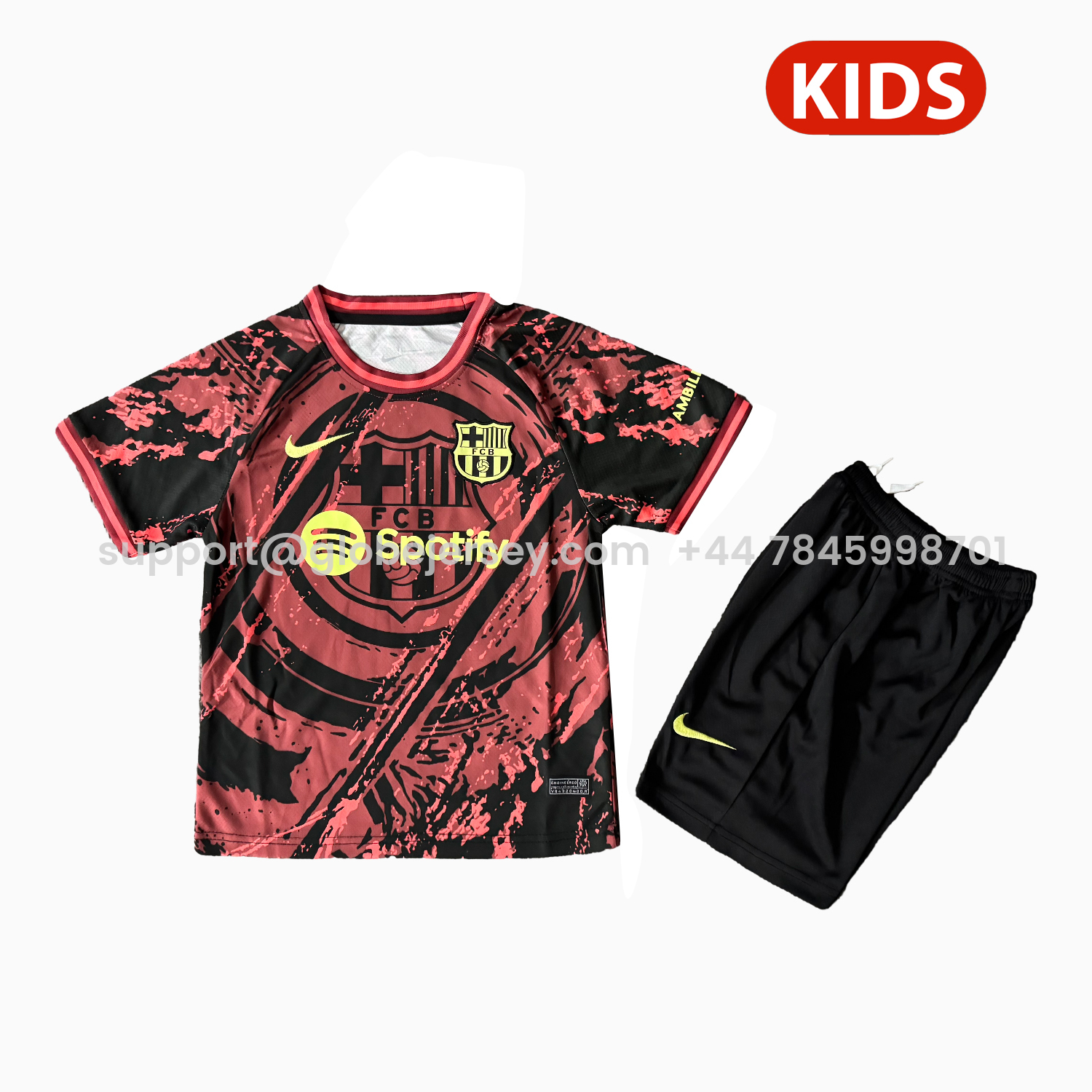 Barcelona 25-26 Big Logo Red Black Special Kids Kit