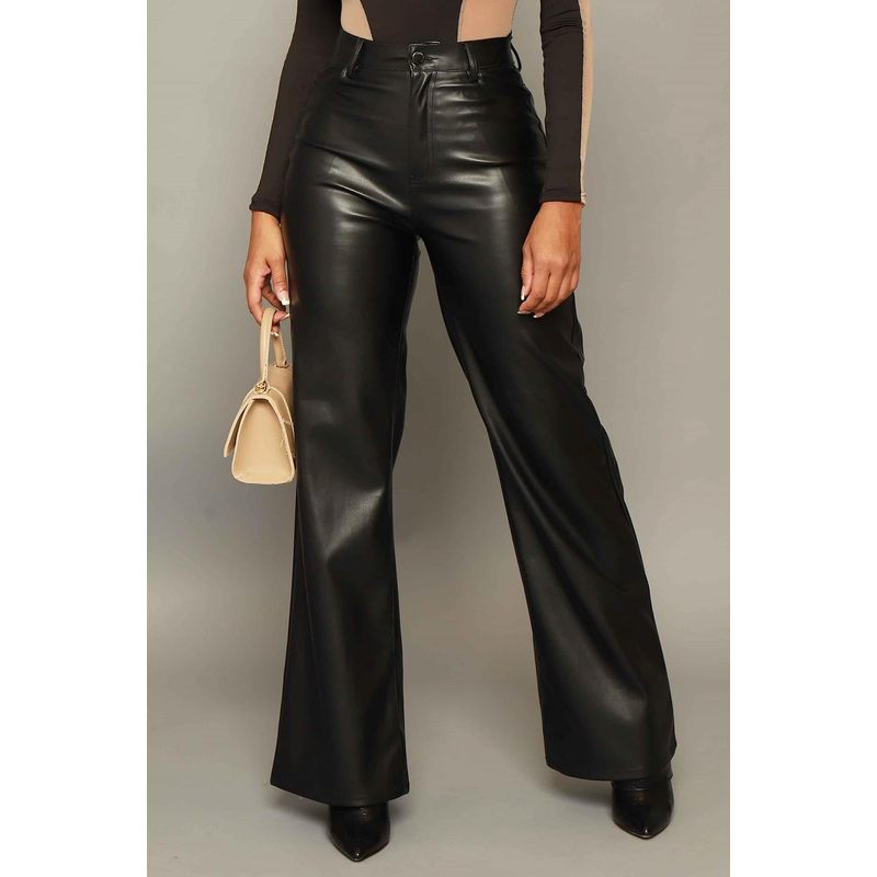 Women's High Waist Faux Leather