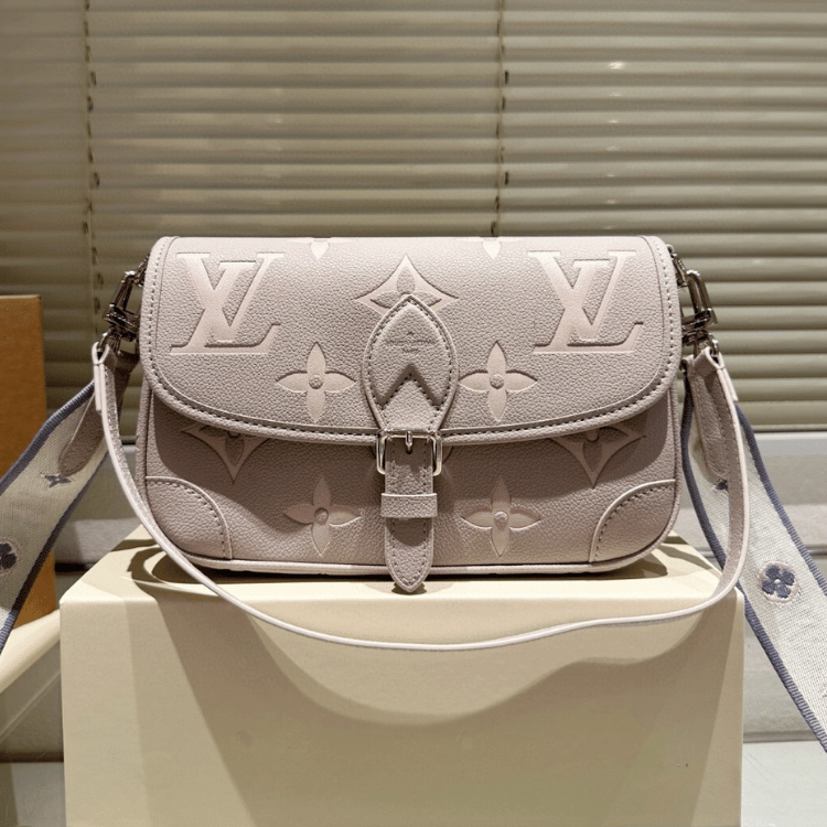 Louis Vuitton Diane Bag Empreinte Leather Light Beige 9 Inches M14214
