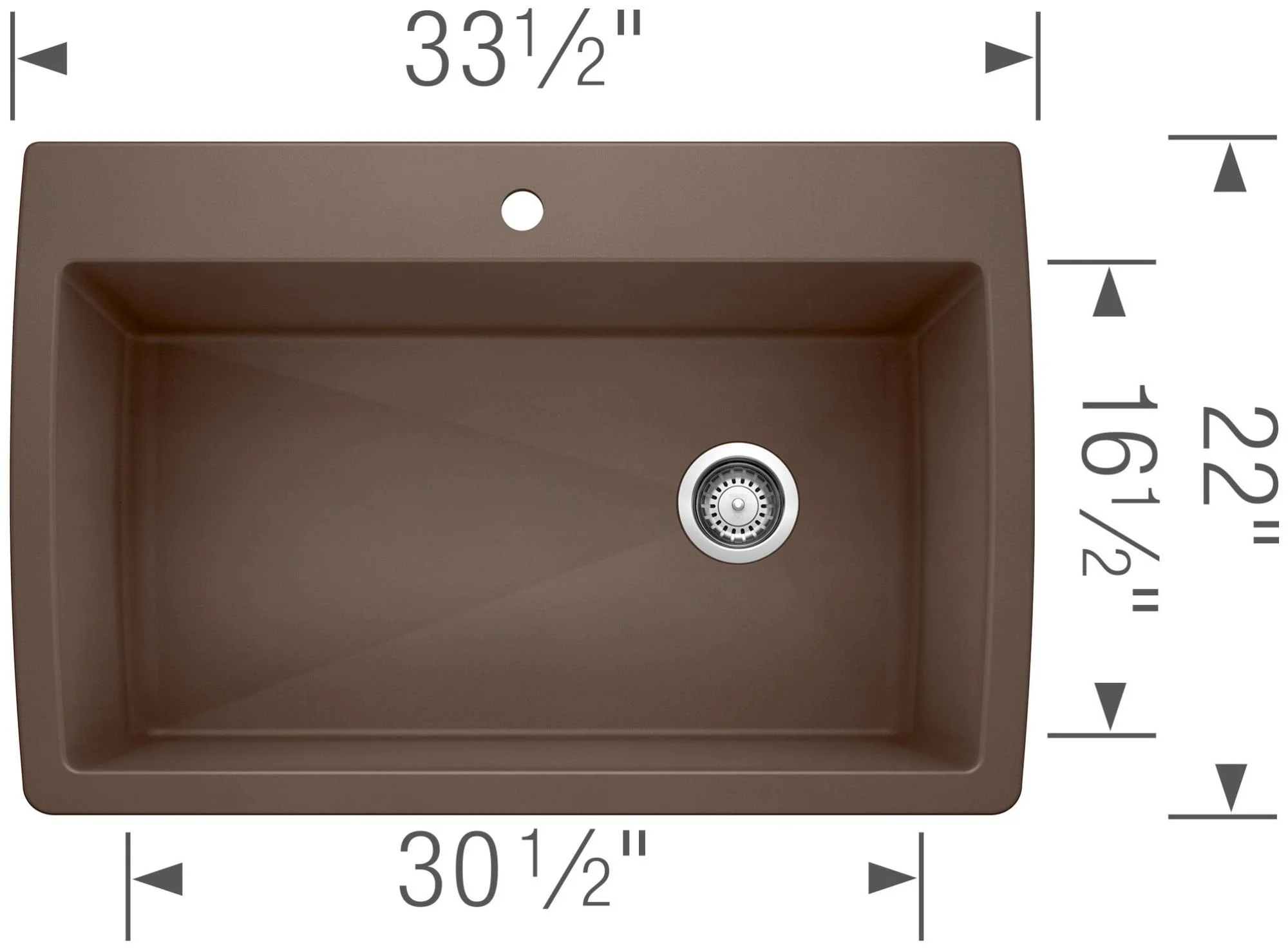 BLANCO DIAMOND Cafe Brown Non-Porous Composite Single Bowl Sink