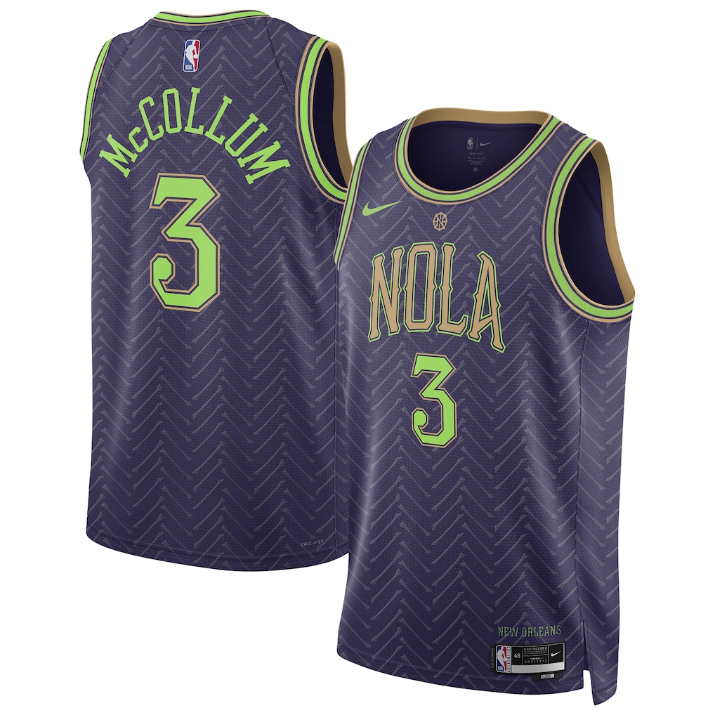 Unisex New Orleans Pelicans CJ McCollum  Purple 2024/25 Swingman  Jersey - City Edition