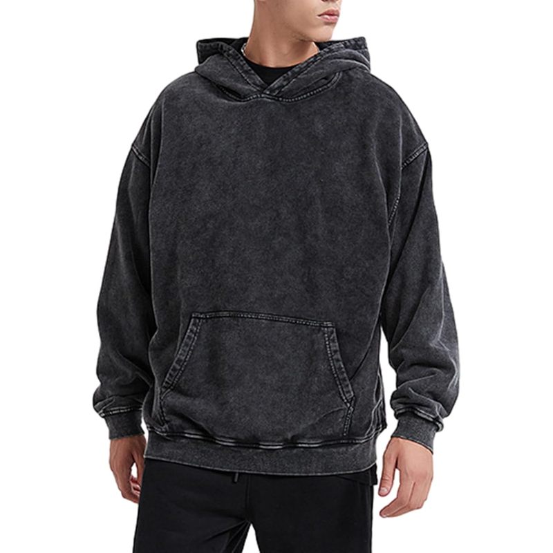Oversized Hoodie Men Vintage Cotton Casual