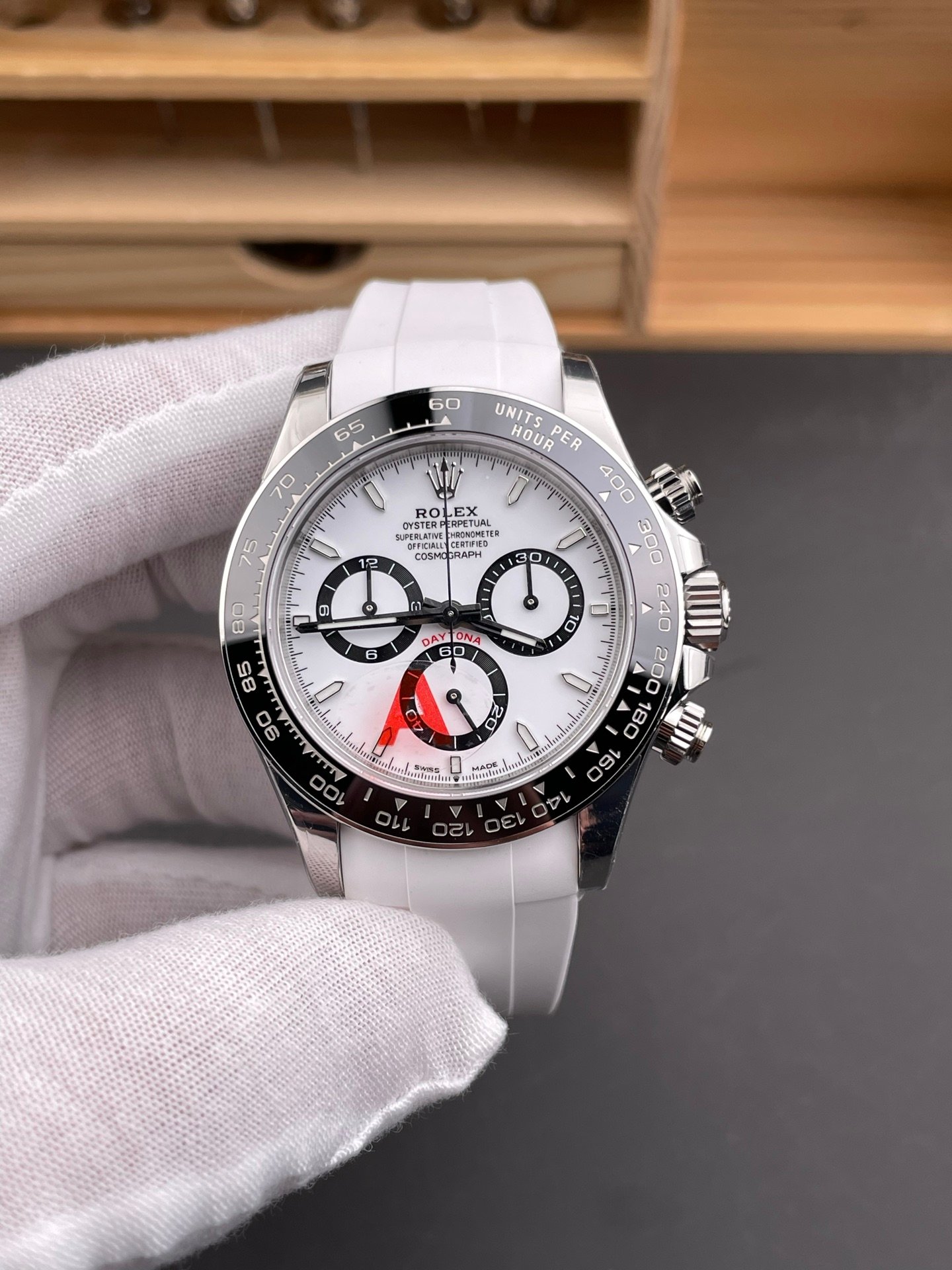 Rolex Daytona White Panda Rubber