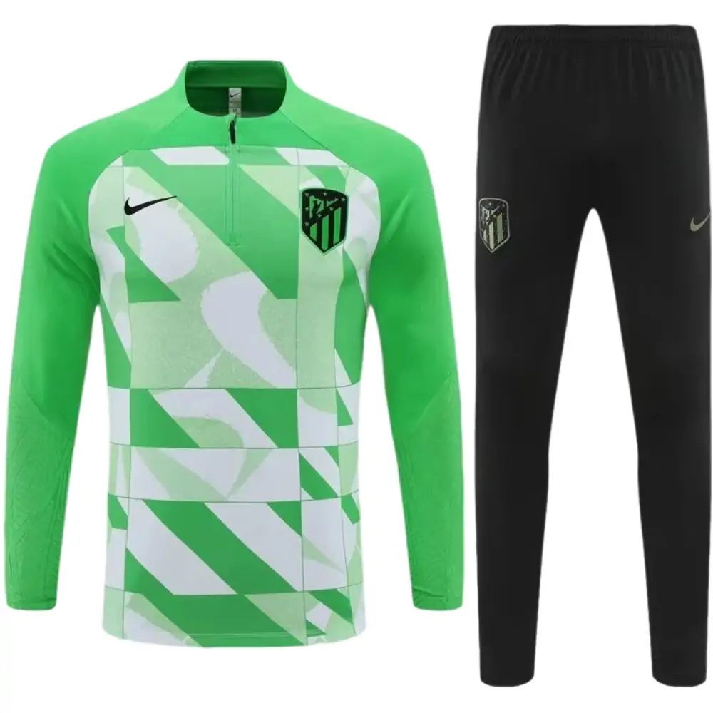 2023/2024 Atletico Madrid half-pull training uniform green camouflage uniform 1:1 Thai quality