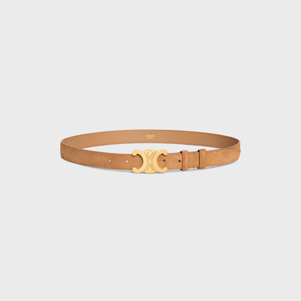 Medium Triomphe Belt in SUEDE CALFSKIN