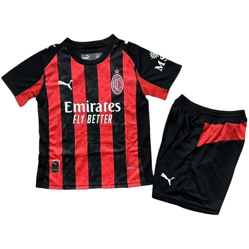 25-26 AC Milan Home Jersey - Kids Kit