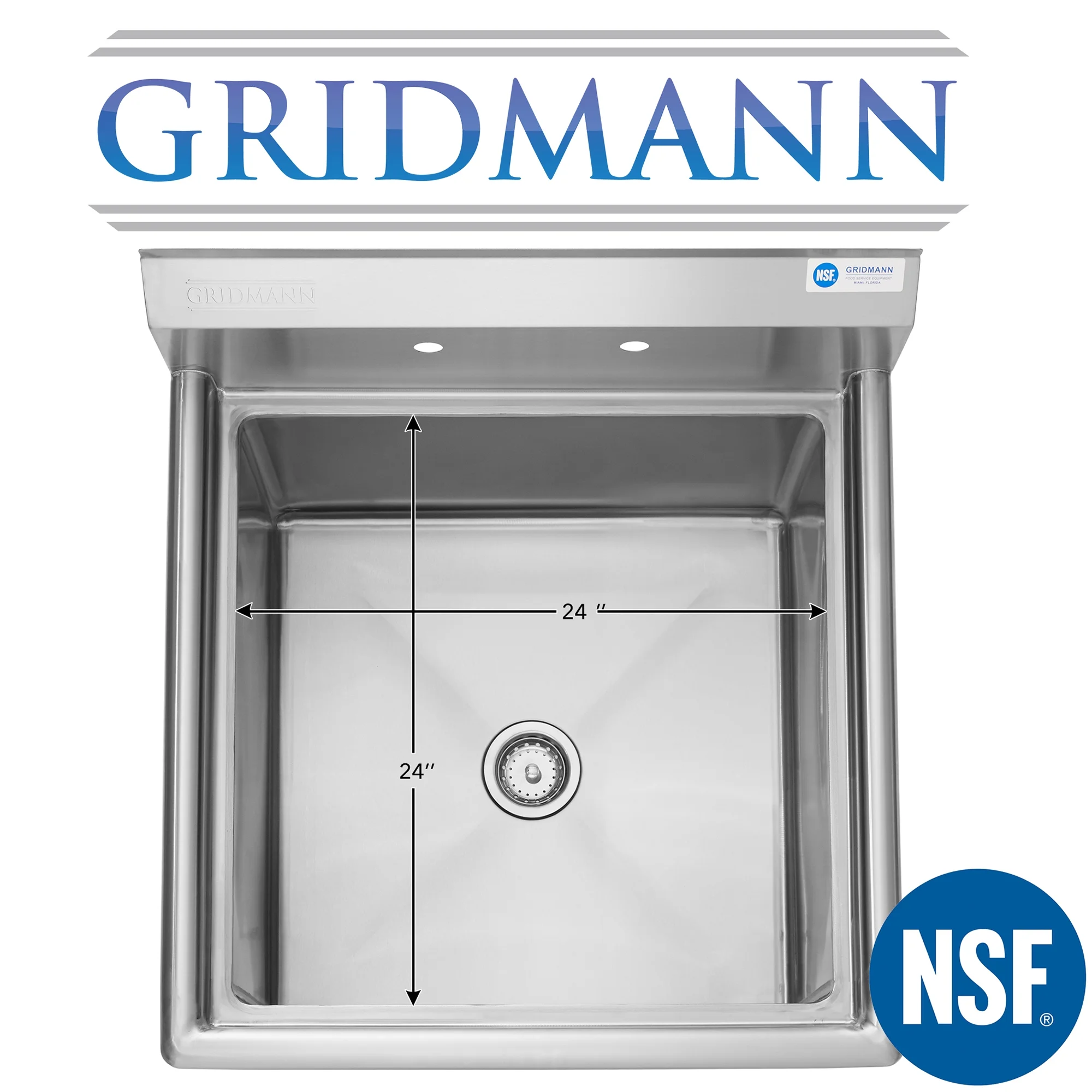 GRIDMANN Stainless Steel Utility Sink with 24