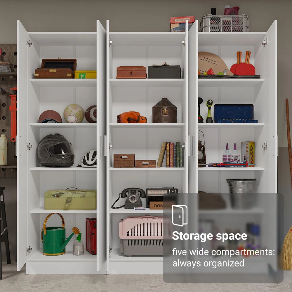 Madesa Garage Set 3 Pantry Storage Cabinet with 15 Utility Shelves 71