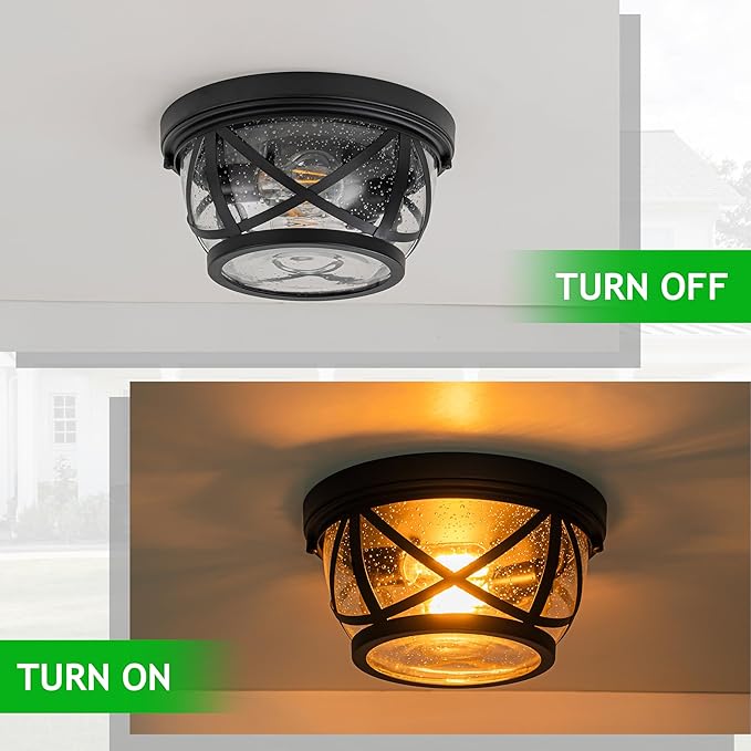 MELLOWWLITE Flush Mount Ceiling Light Fixture Black