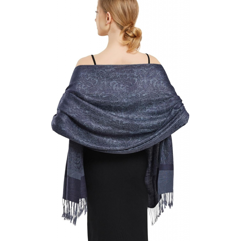 Silky Paisley Pashmina Shawl Scarf-Women's Soft