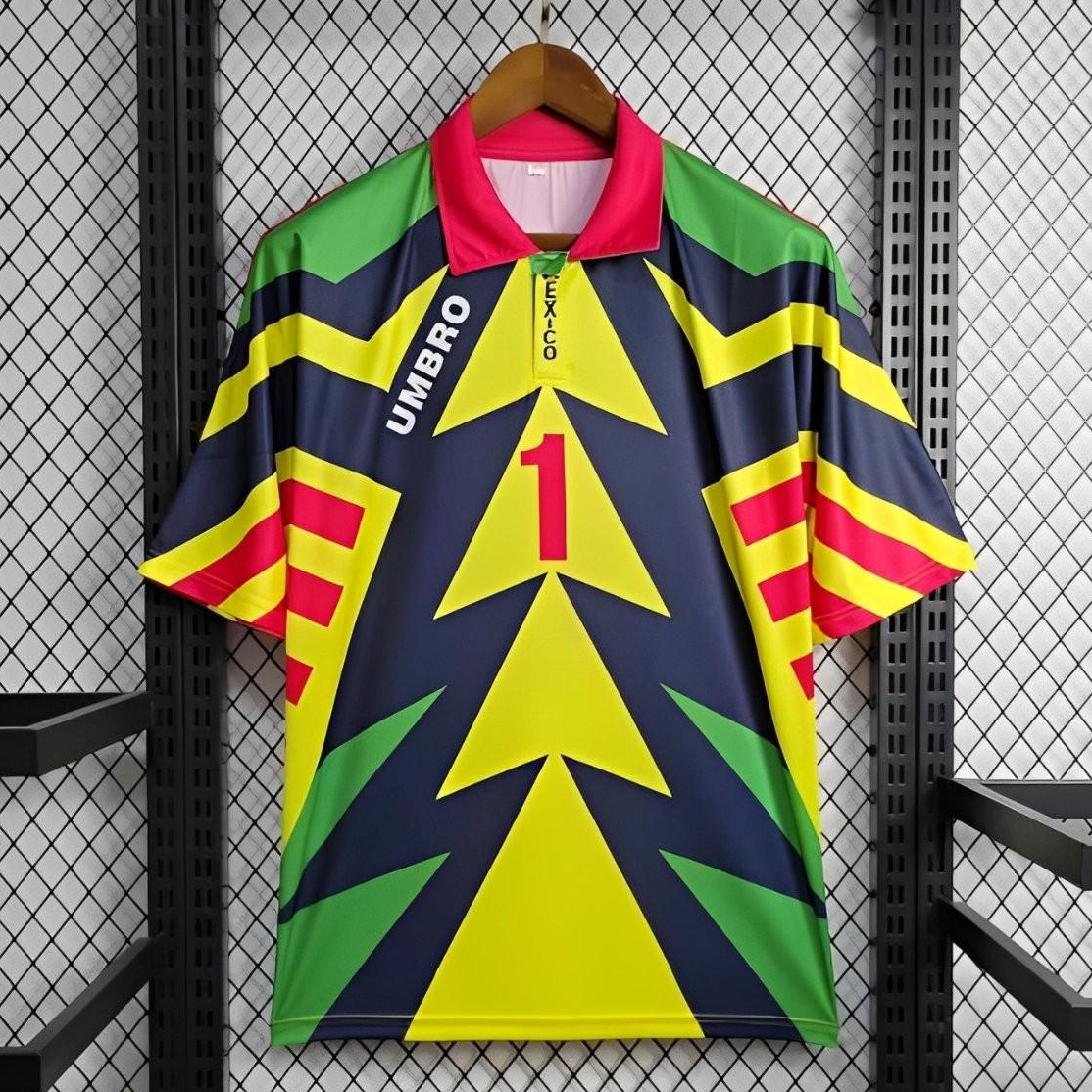 Retro Mexico 1994 Goalkeeper Red Yellow Jersey