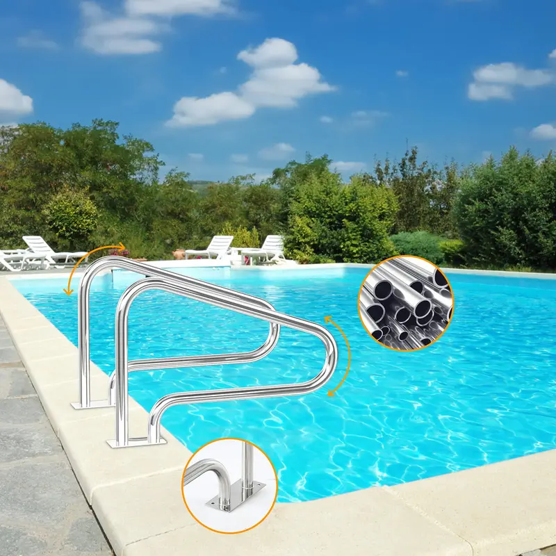 2-Pack Pool Safety Handrails – Quick-Install Grab Bars for Spas and Swim Areas