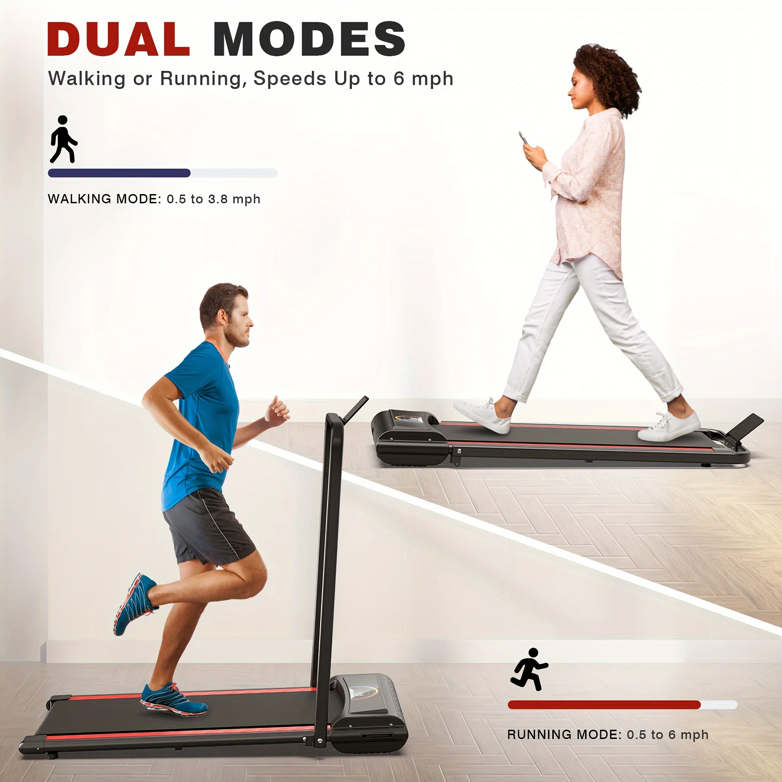 [TREADMILL CLEARANCE] FYC 2.5HP Folding Treadmill with Adjustable Height Desk & Incline - Compact Electric Treadmill Bluetooth Speaker for Running Walking Foldable Portable  (Silver)