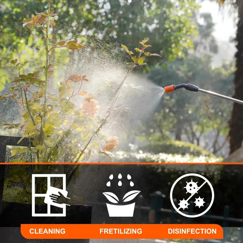 1-Gallon USB-C Rechargeable Electric Garden Sprayer – Telescoping Wand. 4000mAh High-Capacity Battery
