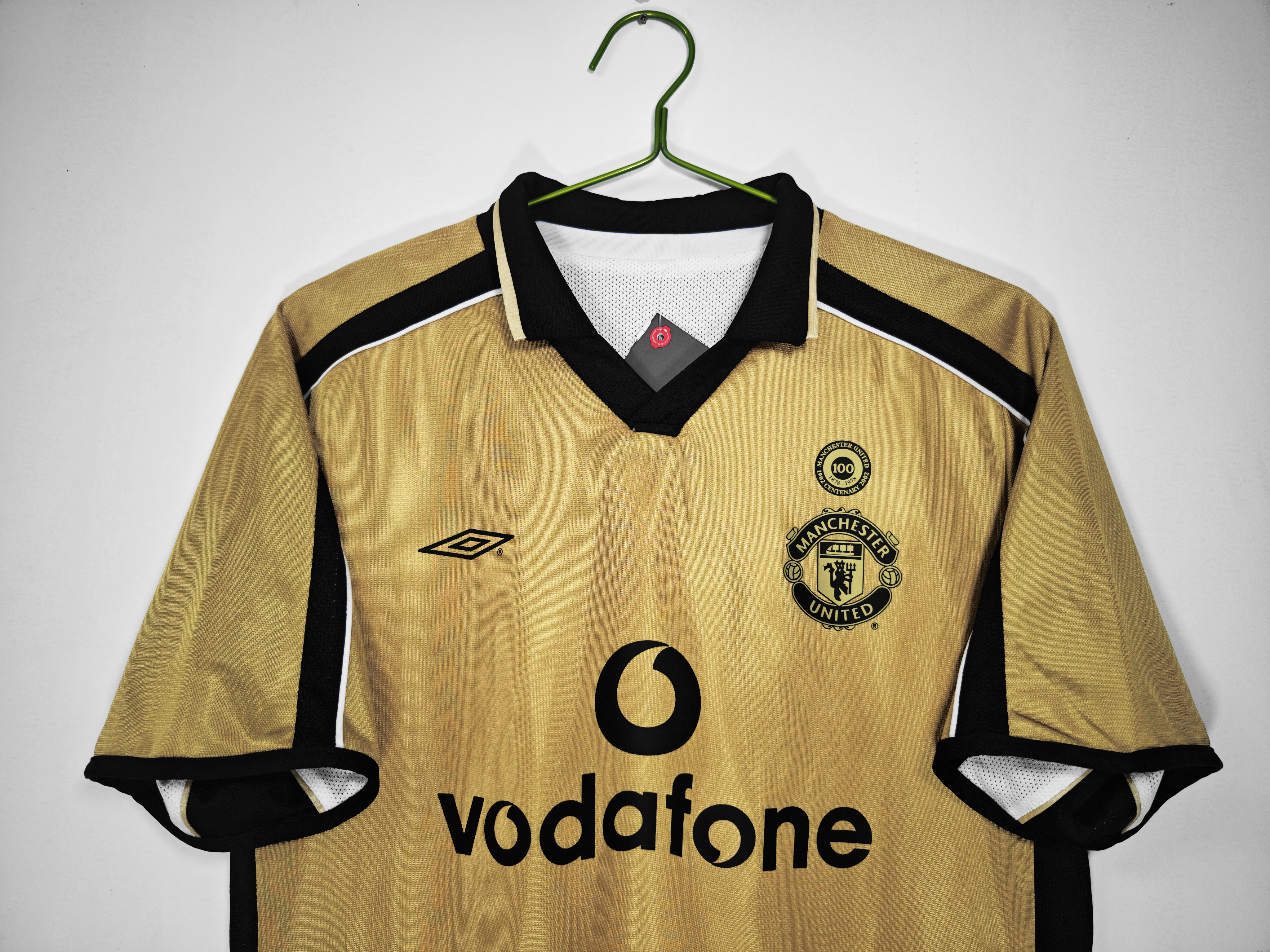 2001/02 Manchester United Centenary Retro Golden Jersey 1:1 Thai Quality - Fans Edition