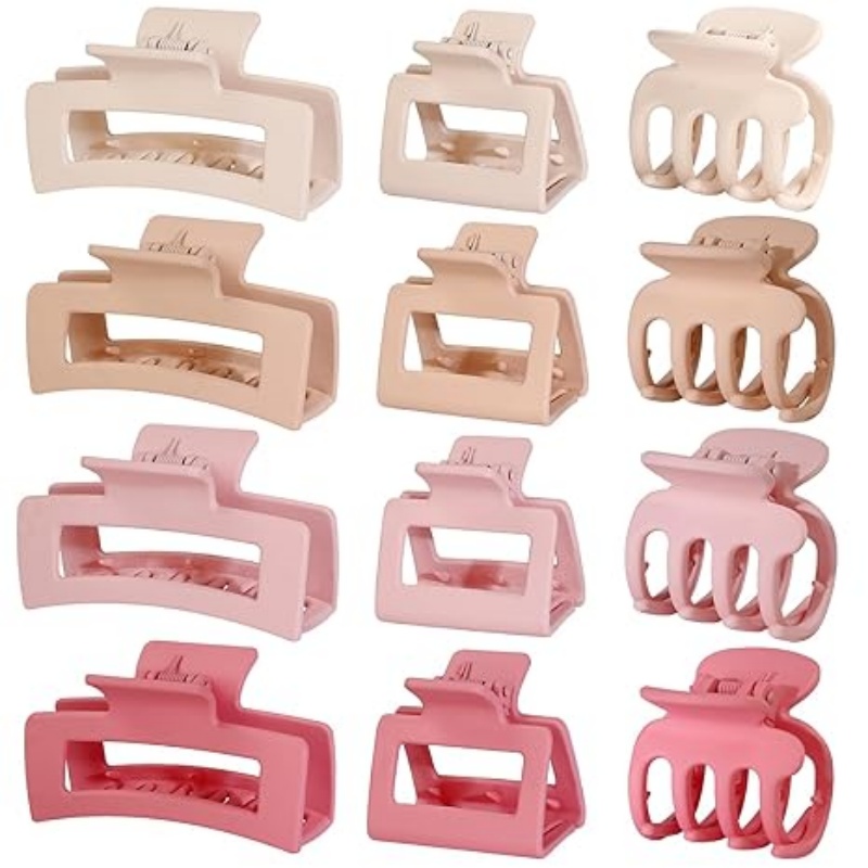 SWEETCLAWZ 12 Pcs Hair Clips for Women 3 Styles Small Medium Large