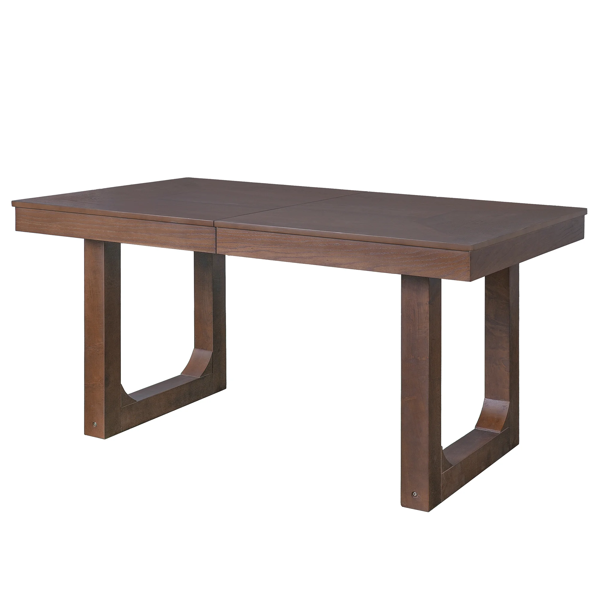 Harper & Bright Designs Farmhouse Extendable Dining Table Set for 6, 7 Pieces Rectangle Dining Table with 6 Upholstered Chairs, Wood Expanding Kitchen Table Set for Dining Room, Brown