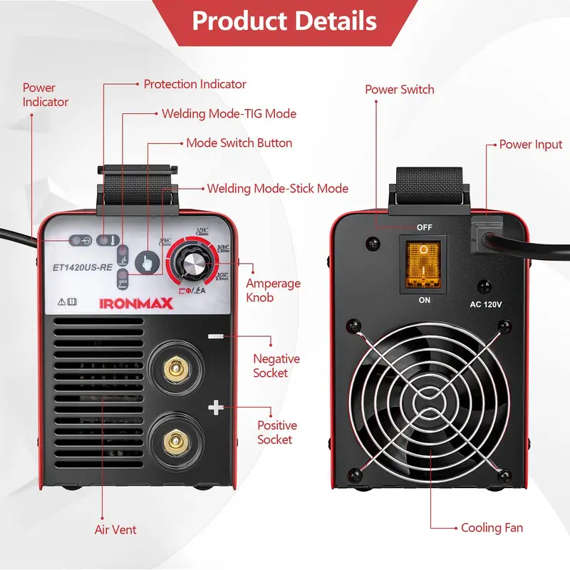 120V 90A Stick Welder – ARC/MMA Hot Start Welding Machine for Home and Workshop