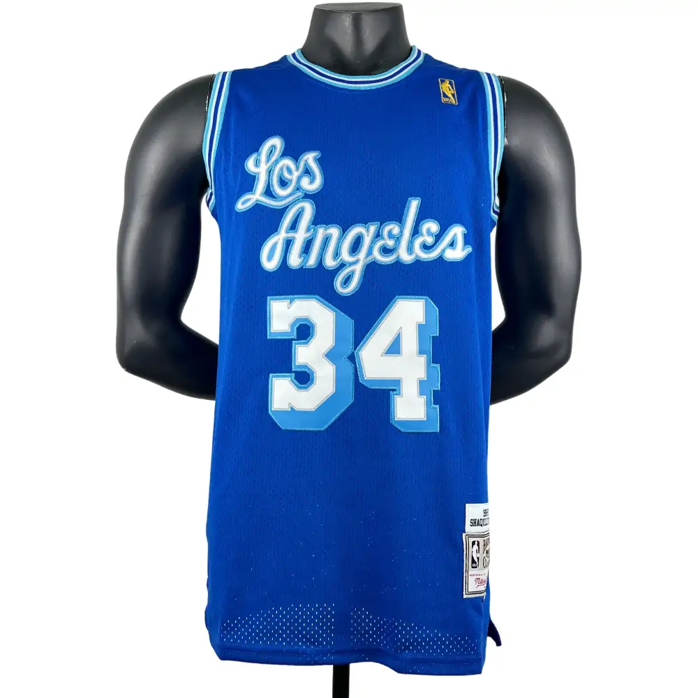 Embroidered MN retro jersey Lakers 96/97 season blue No. 34 O'Neal