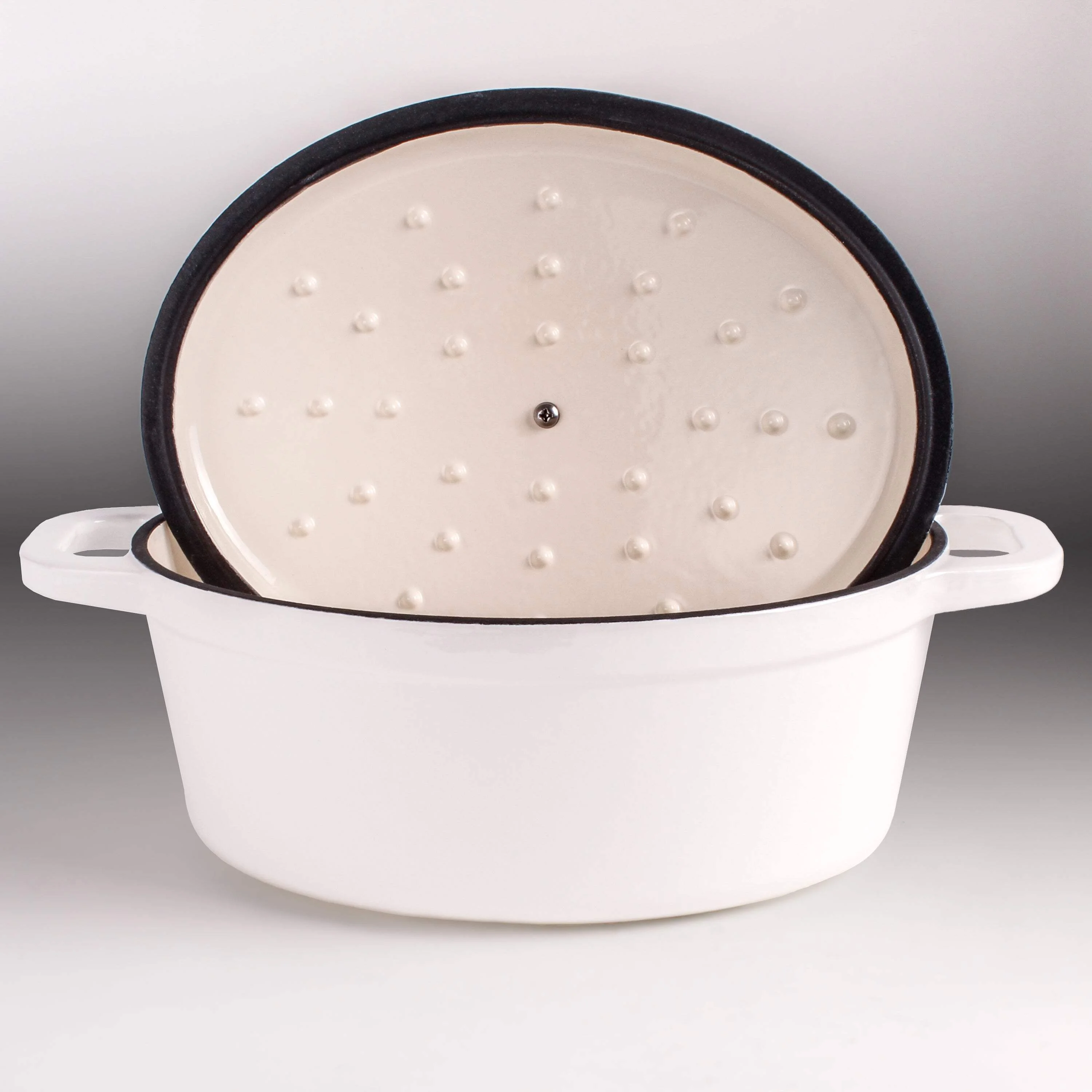BergHOFF Neo 5qt Cast Iron Oval Covered Dutch Oven, White