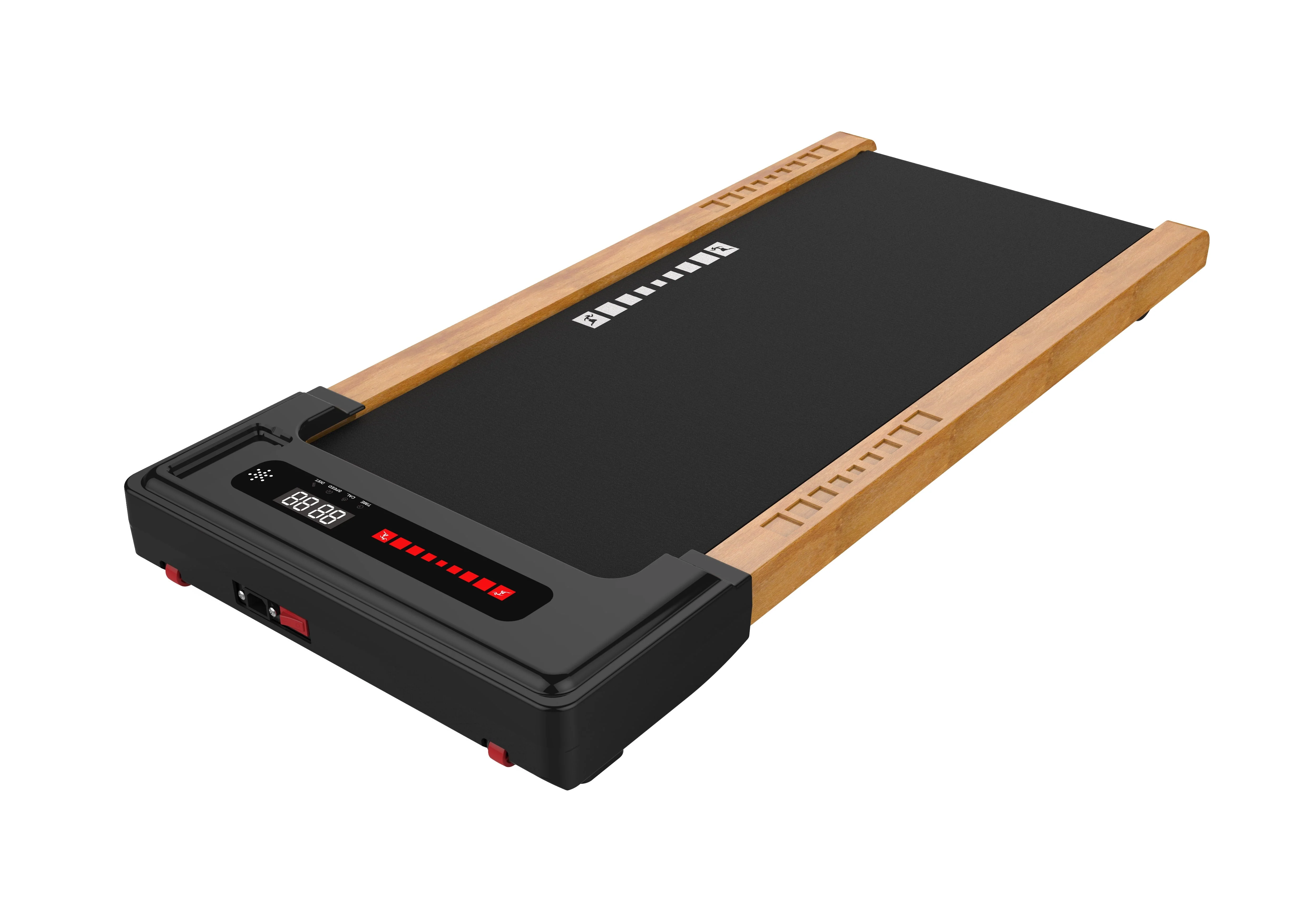Sunnyroad 2.5HP Walking Pad Wood Under Desk Treadmill , Portable Mini Treadmill with Remote Control, Bluetooth, 265lbs Capacity, Installation-Free Jogging Machine for Home/Office