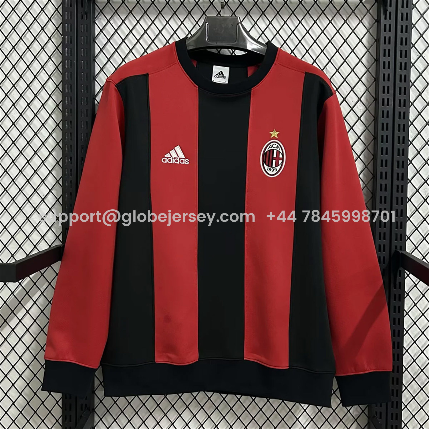 AC Milan Red Black Stripes Unisex Pullover Hoodieullover Hoodie