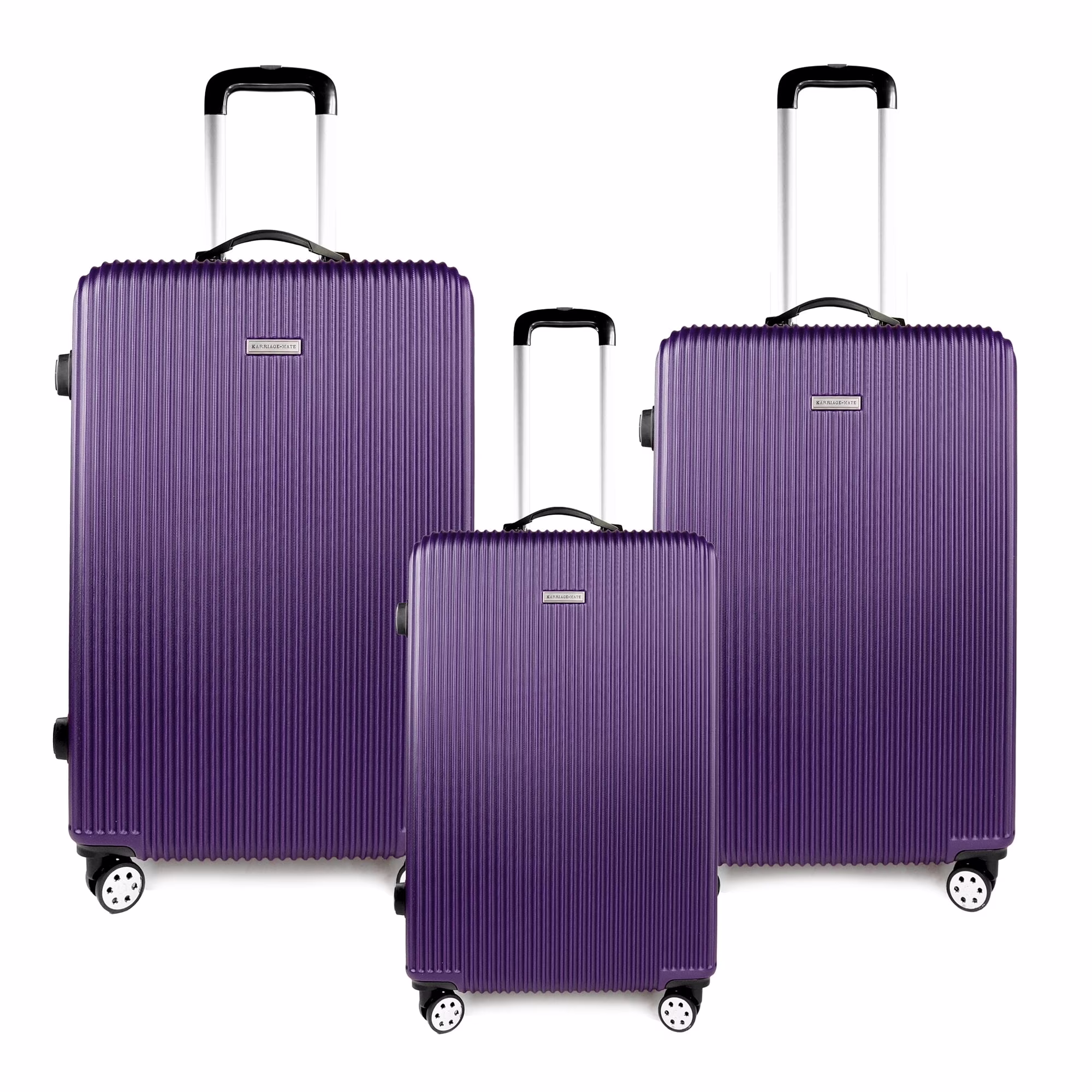 K-Cliffs 3pcs Luggage Set Lightweight Expandable Hard sided ABS Spinner Travel Suitcase  Black