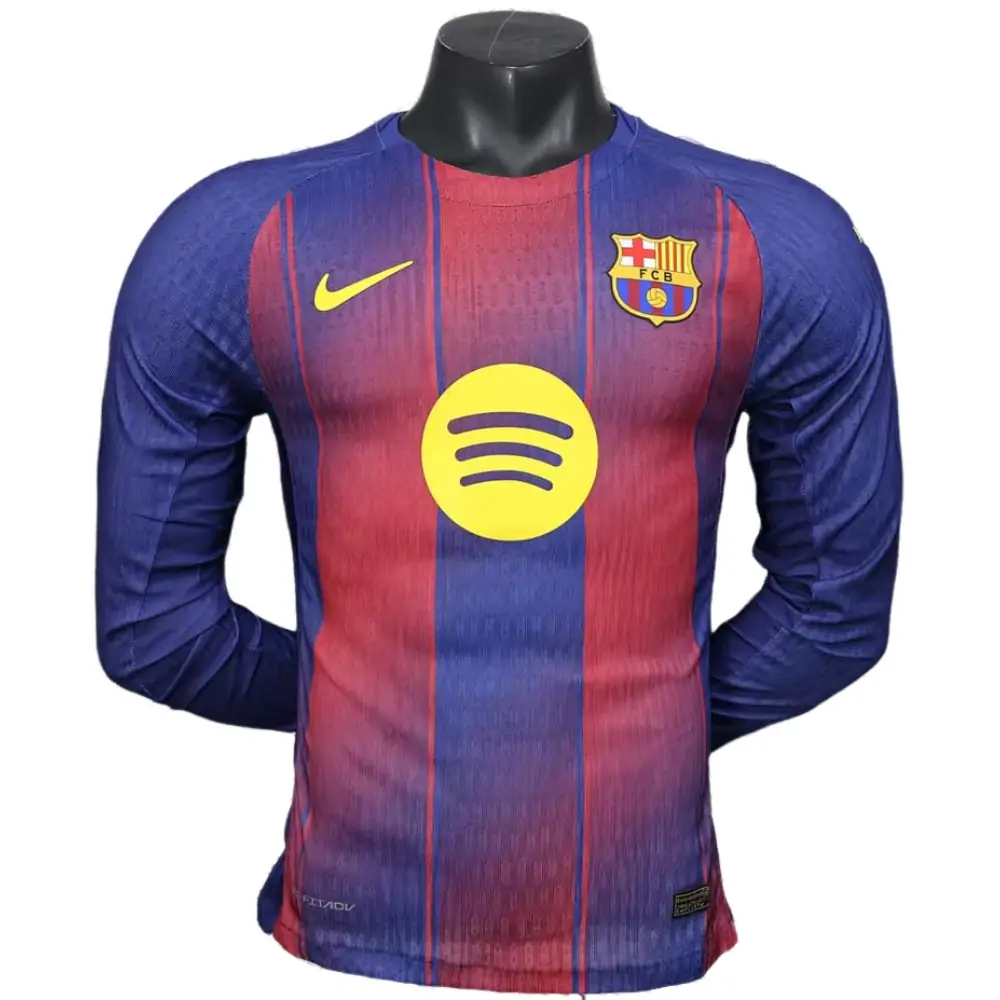 2025-26 Barcelona Home Long Sleeve Jersey - Player Edition