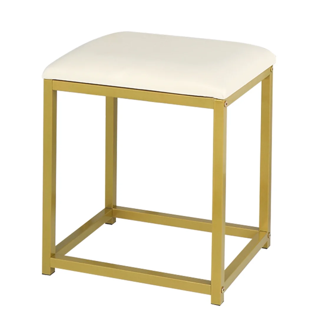 White Vanity Desk with Mirror and Lights, Makeup Vanity with Cushioned Stool, 3 Storage Shelves and 4 Drawers, Bedroom Dressing Table for Girls and Women, Christmas Gift