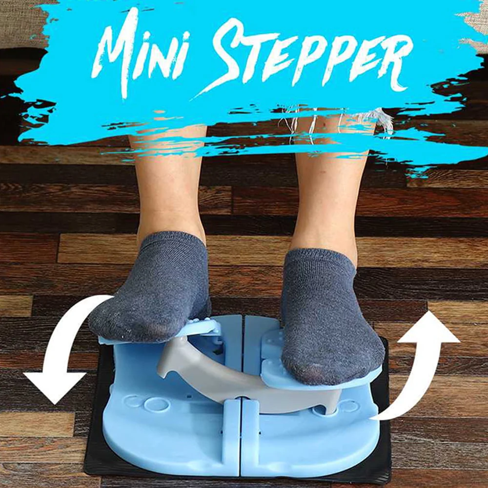 Littleduckling Mini Stepper Under Desk Pedal Exerciser Stair Stepper Folding Foot Peddle Physical Therapy Portable Fitness Stovepipe Relieves Varicose Veins(Sky Blue)
