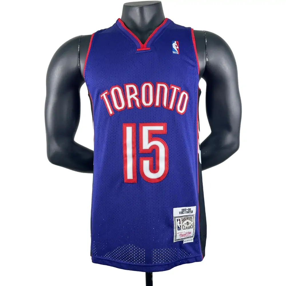 Embroidered MN retro jersey, Raptors 99/00 season, black and purple, No. 15, Carter